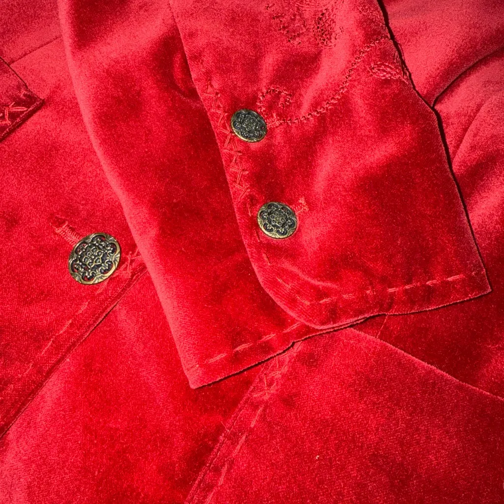 Women's red velvet blazer size M - Image 12
