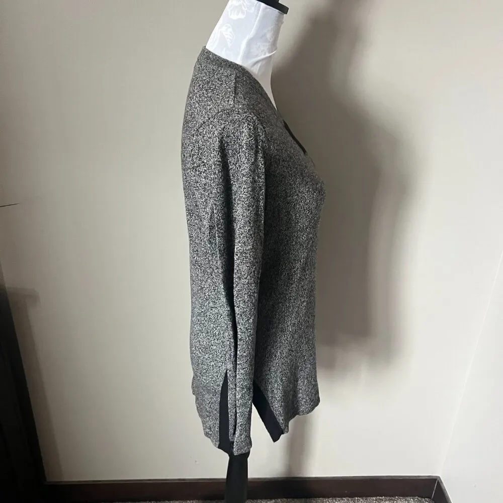 Smartwool V Neck Sweater Womens Gray Black Long Sleeve Size Small - Image 4