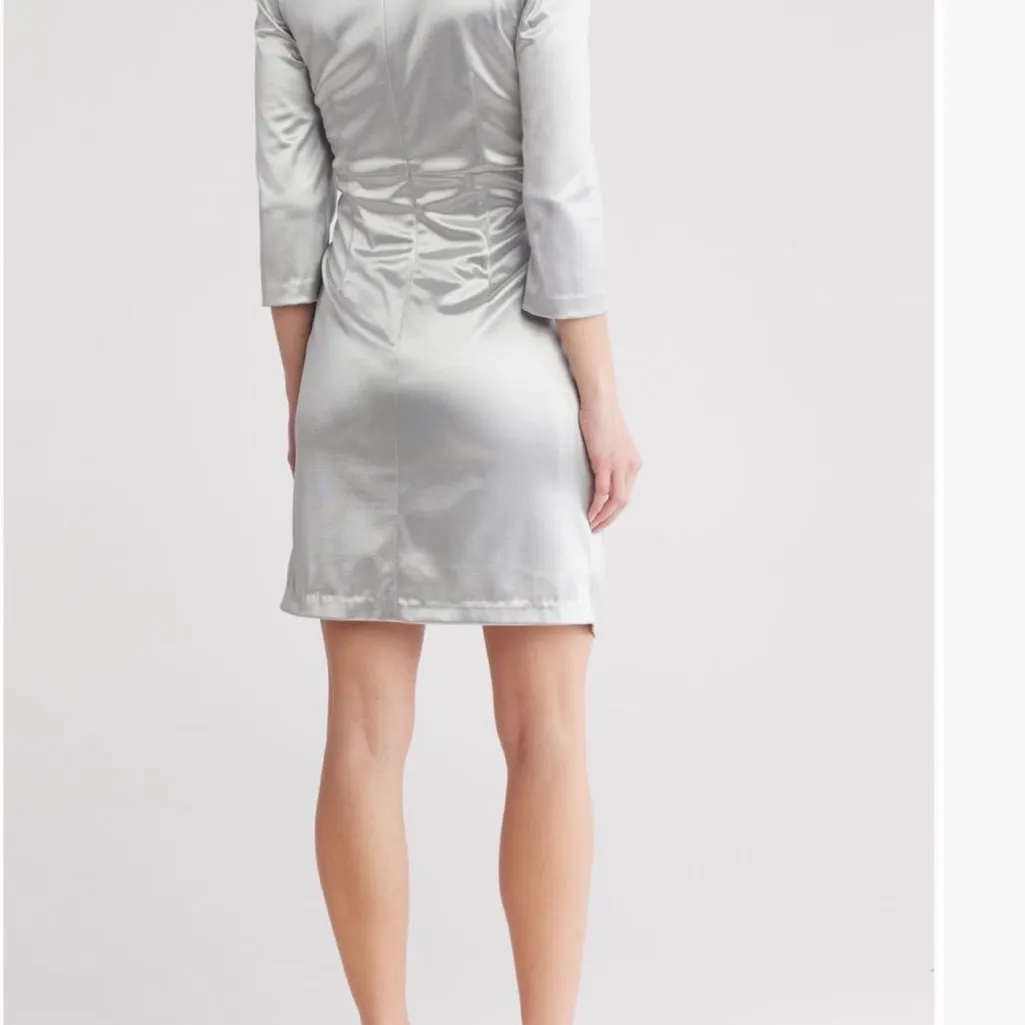 Julia Jordan Silver Long Sleeve Dress - Image 2