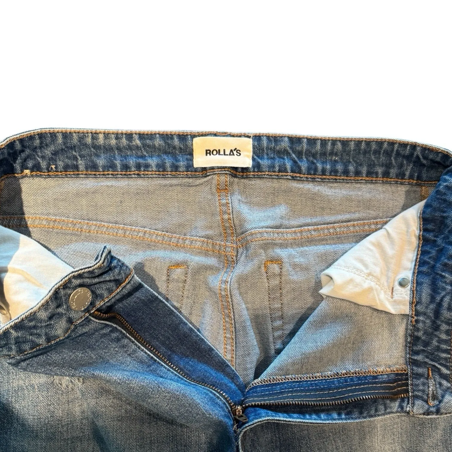 Rolla's Revolve FP Size 30 Miller High Rise Slim Jeans Ripped Knees Distressed Blue - Image 8