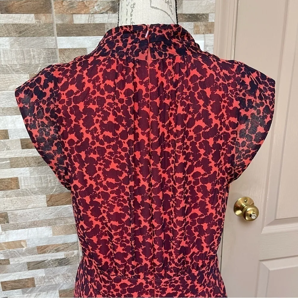 French CONNECTION - FELINE WONDER DRESS Animal print red Sz US 10 - Image 3