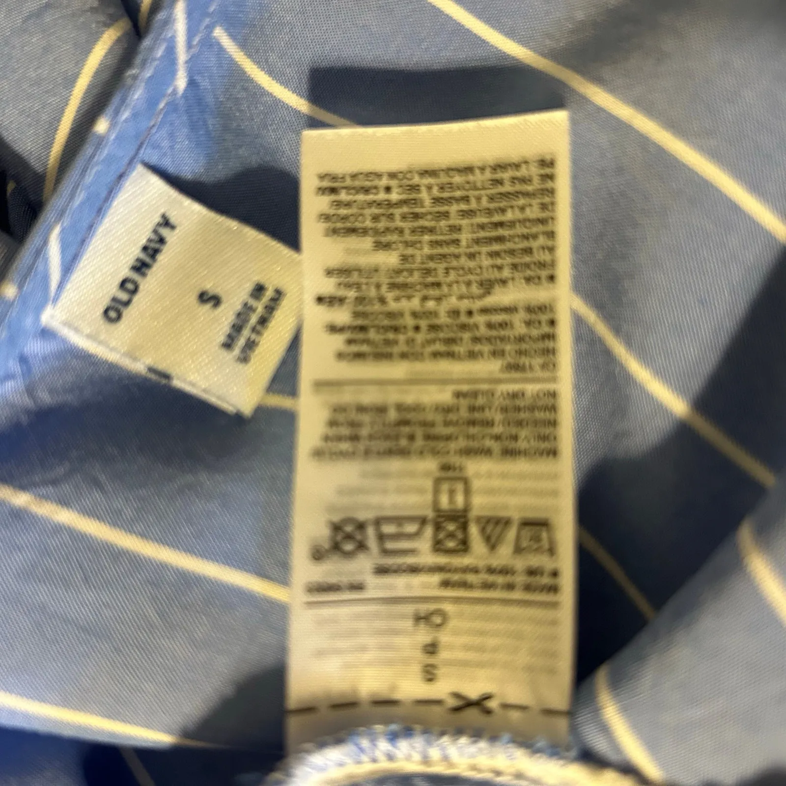 Old Navy Top Cap Sleeves Ruffles SZ S Ruffles Blue White Stripe Nautical - Image 7