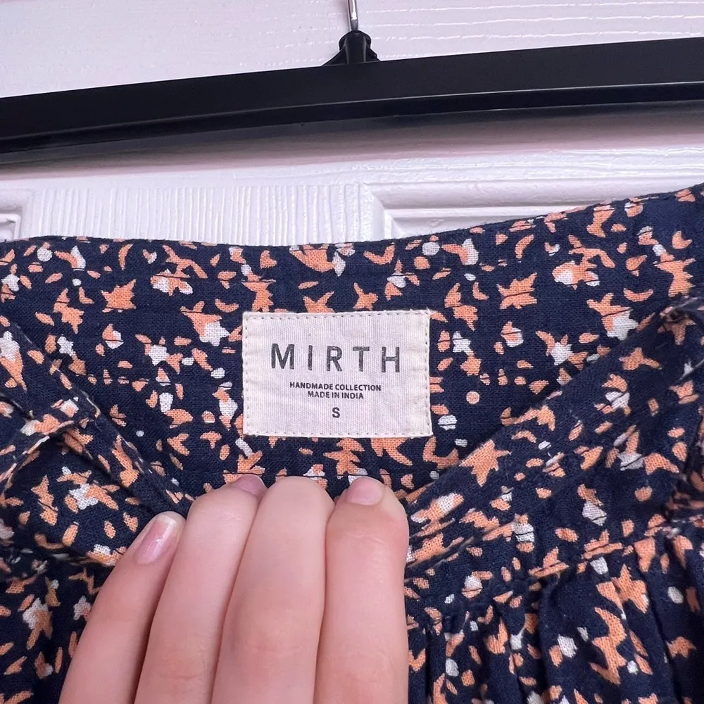 Mirth Bay Skirt In Bonfire Size S 100% Cotton tiered Maxi Floral Skirt Blue - Image 9