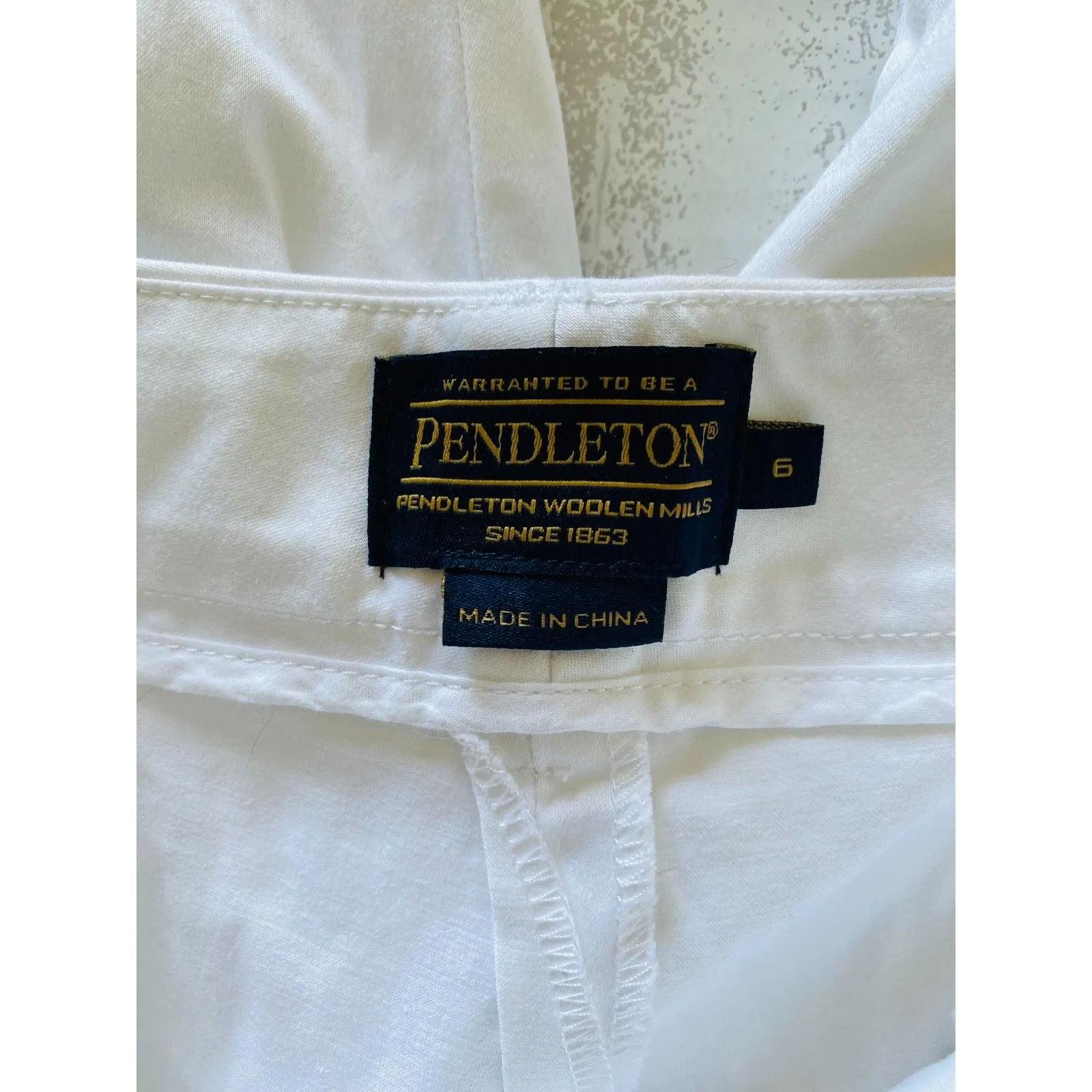 Pendleton Modern White Cotton Stretch High Rise Bermuda Pockets Summer Shorts 6 - Image 3