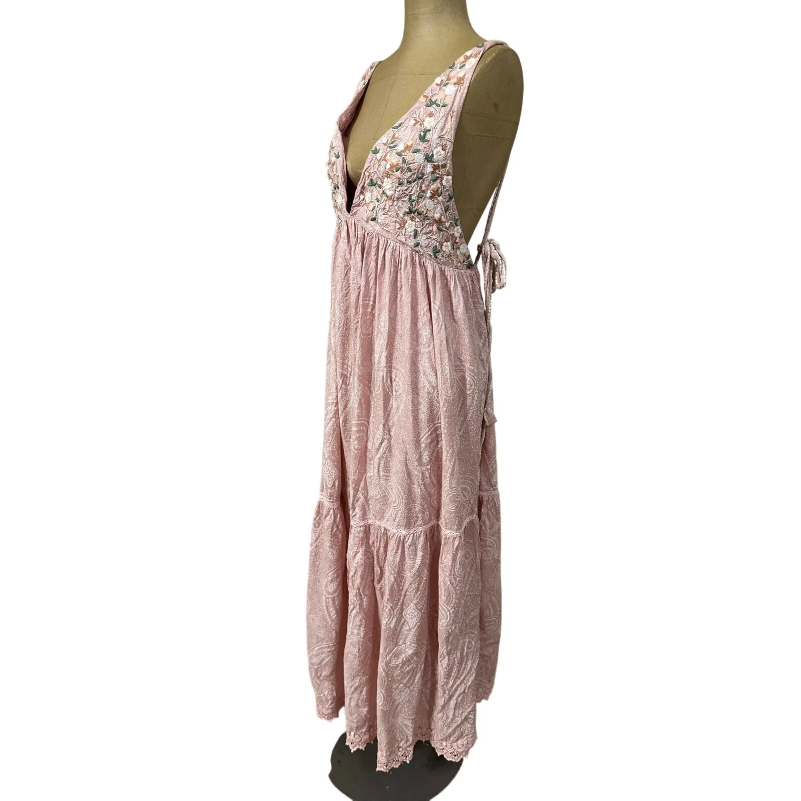 Anthropologie Pinnacle Shruti Sancheti Maxi Dress Pink Paisley Floral - Image 7