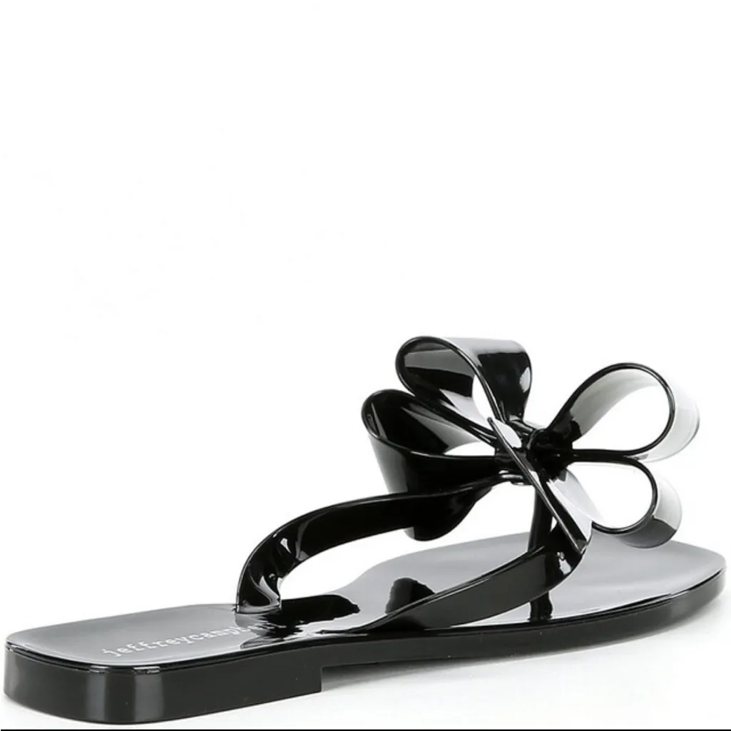 Jeffrey Campbell Sugary Jelly Bow Thong Sandals Black Sz 9 - Image 2