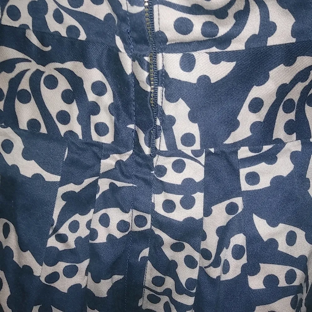 French Connection 8 Cotton Strapless Mini Dress Navy Creme - Image 7