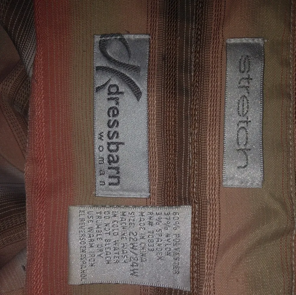 Dress Barn Orange Tan Brown Button Top 24 … - Image 4