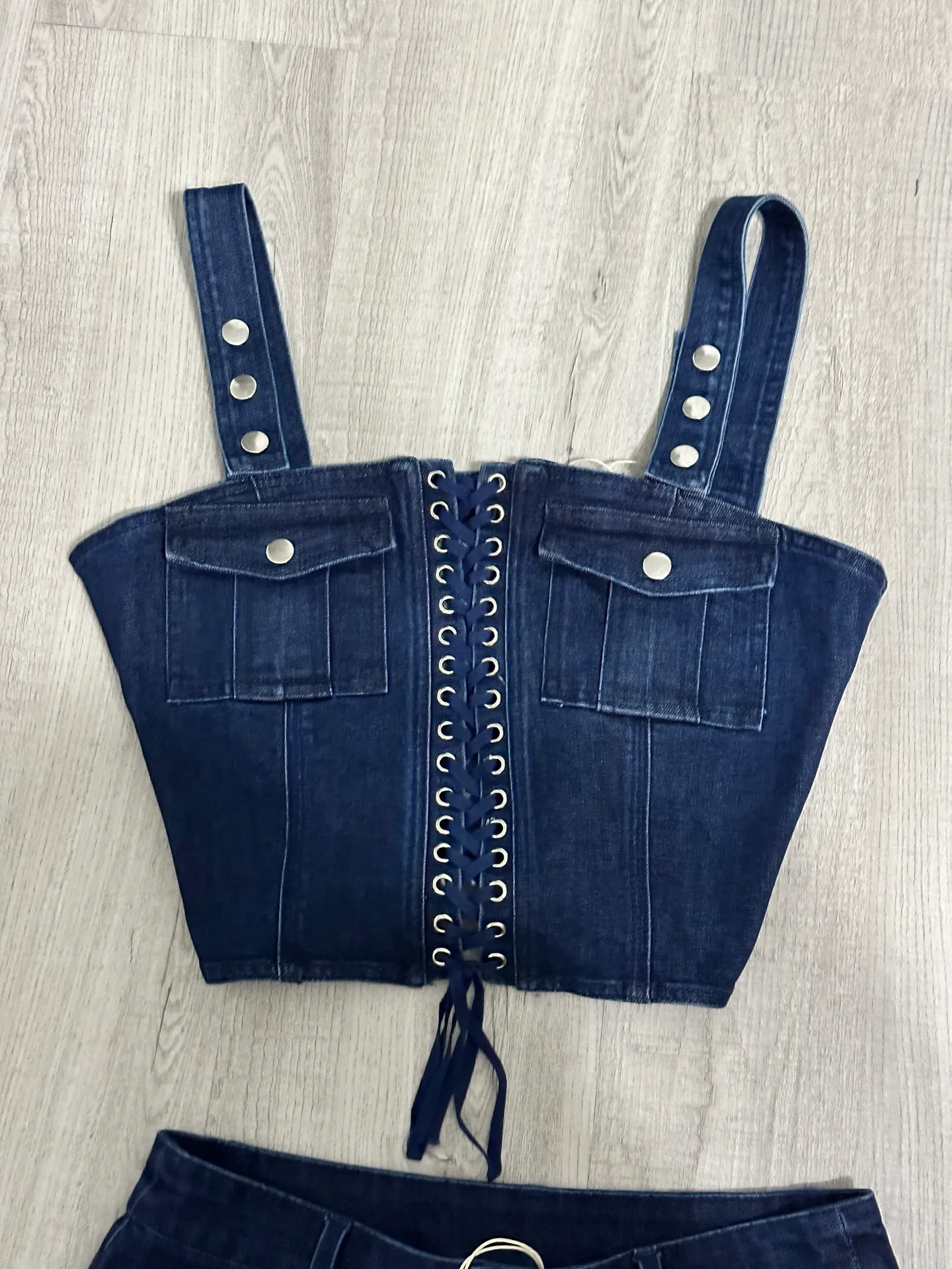 Ivin Ivin Blue Two Piece Crop Top Outfit  - Image 5