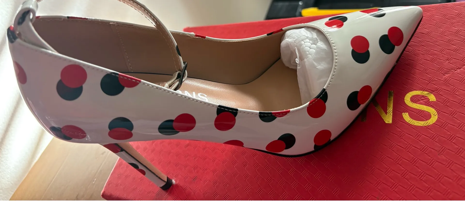 Wayderns Red Black Dot Pumps Multiple Size 8 - Image 3