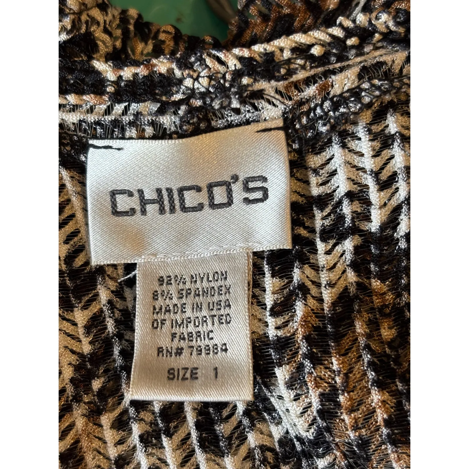 Chico's Womens Leopard Print Overpiece Textured‎ Short Sleeve Cardigan 1 M 8 - Image 6