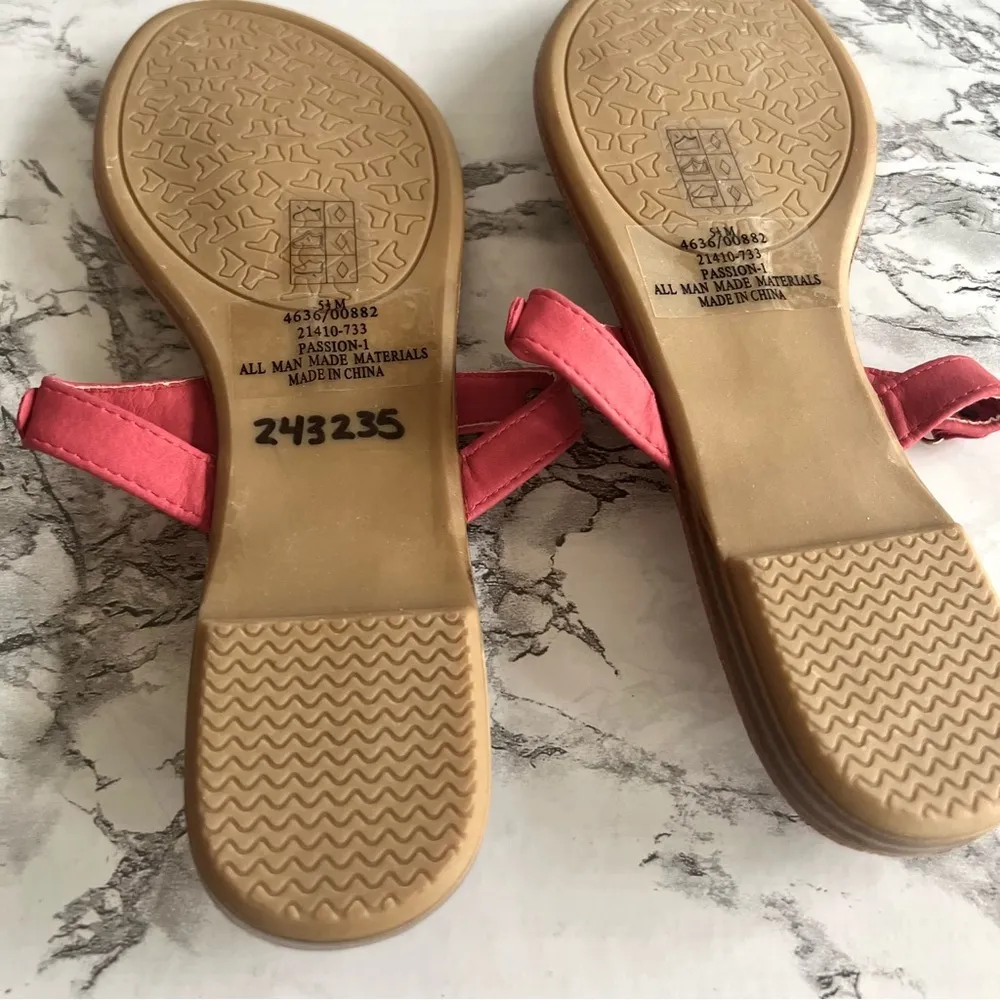 Pierre Dumas Passion Red Embellished Flat T Strap Sandal 5.5 - Image 12