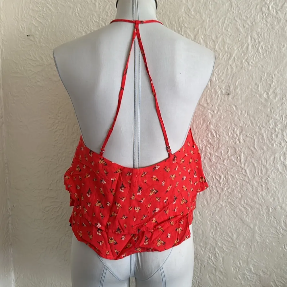 Forever 21 Red Ditsy Floral Strappy Back Cami Tank Top NWT Medium - Image 9