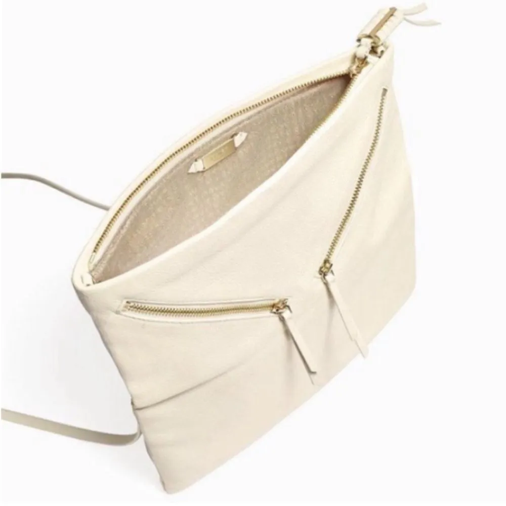 Stella & Dot COVET Waverly leather clutch to crossbody ivory gold purse ($299) - Image 2