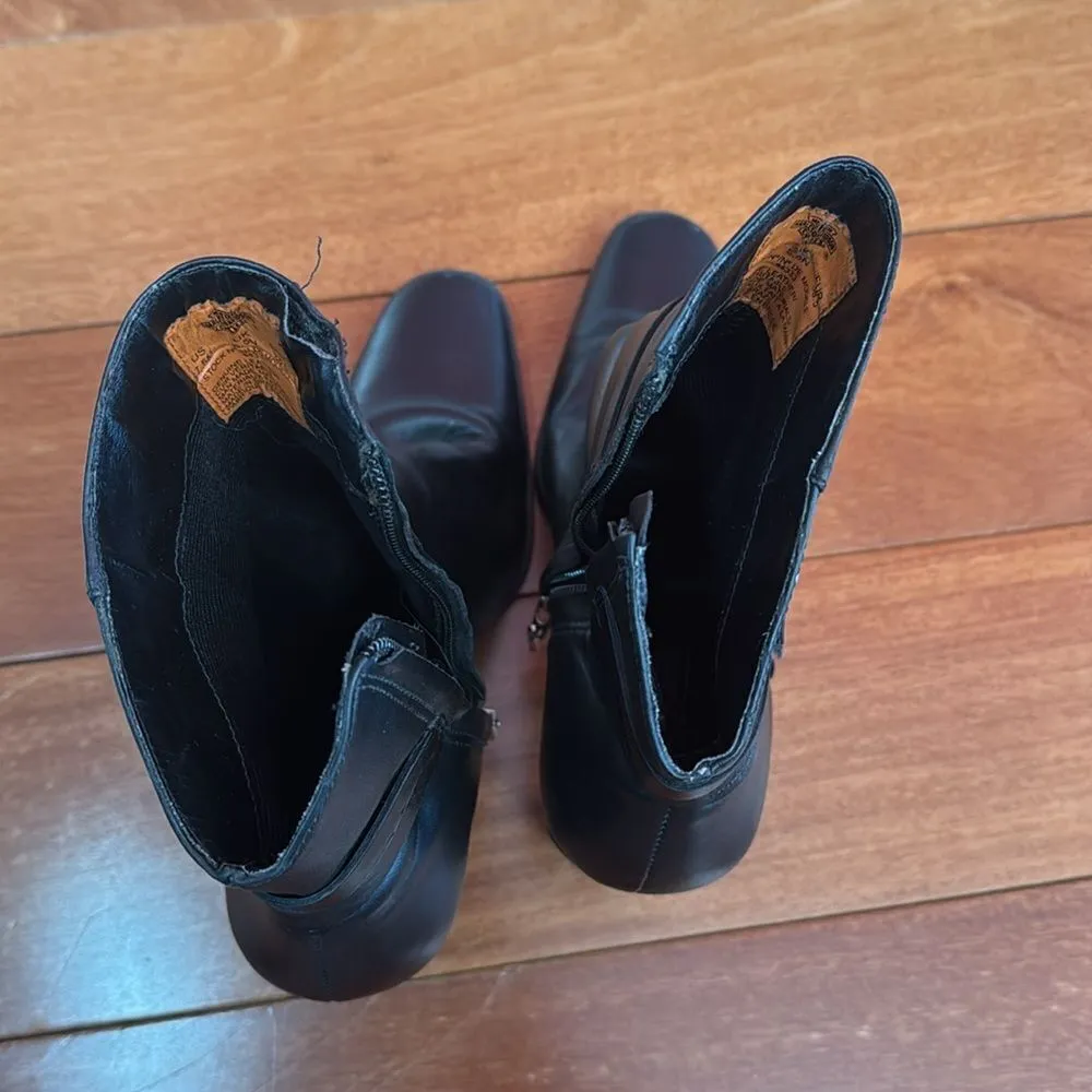 Harley Davidson Women Harness Ring Biker Heel Bootie‎ 84333 Black Leather Sz 7.5 - Image 8