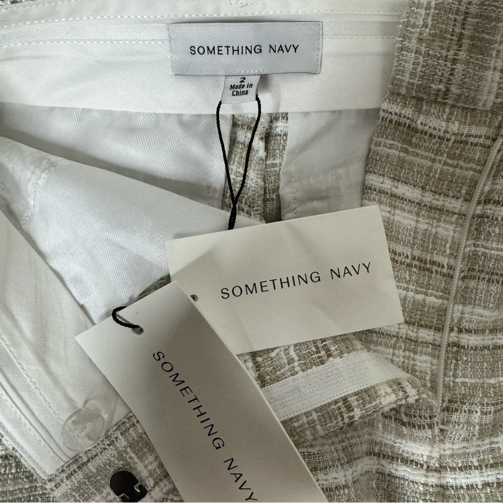 Something Navy Barbie Tweed Trouser in Beige Combo 2 - Image 10