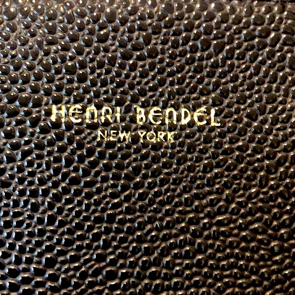 HENRI BENDEL CARLYLE Caviar Tumbled Black Leather Satchel Tote Crossbody - Image 11