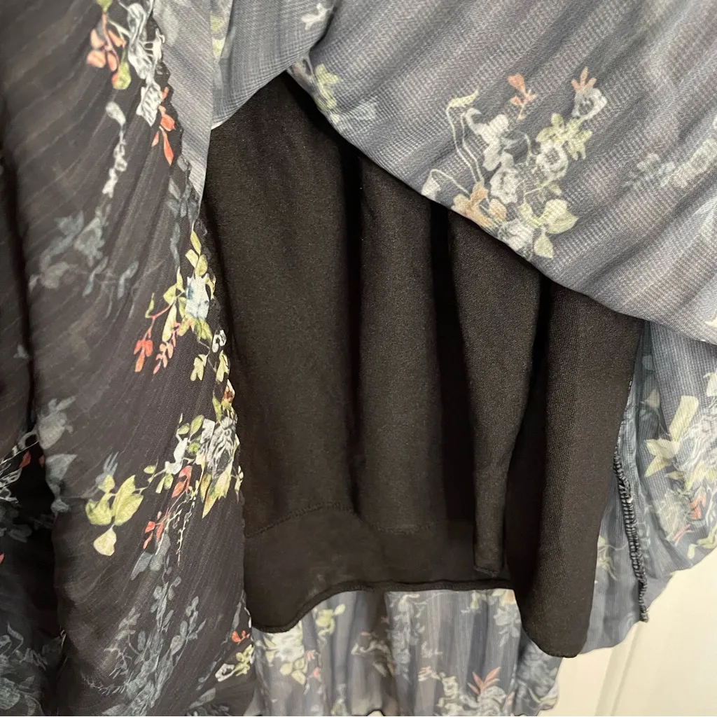 Hesna Elegant Floral Black Long Sleeve Dress With Liner Size 50 ~ Size 6 - Image 8