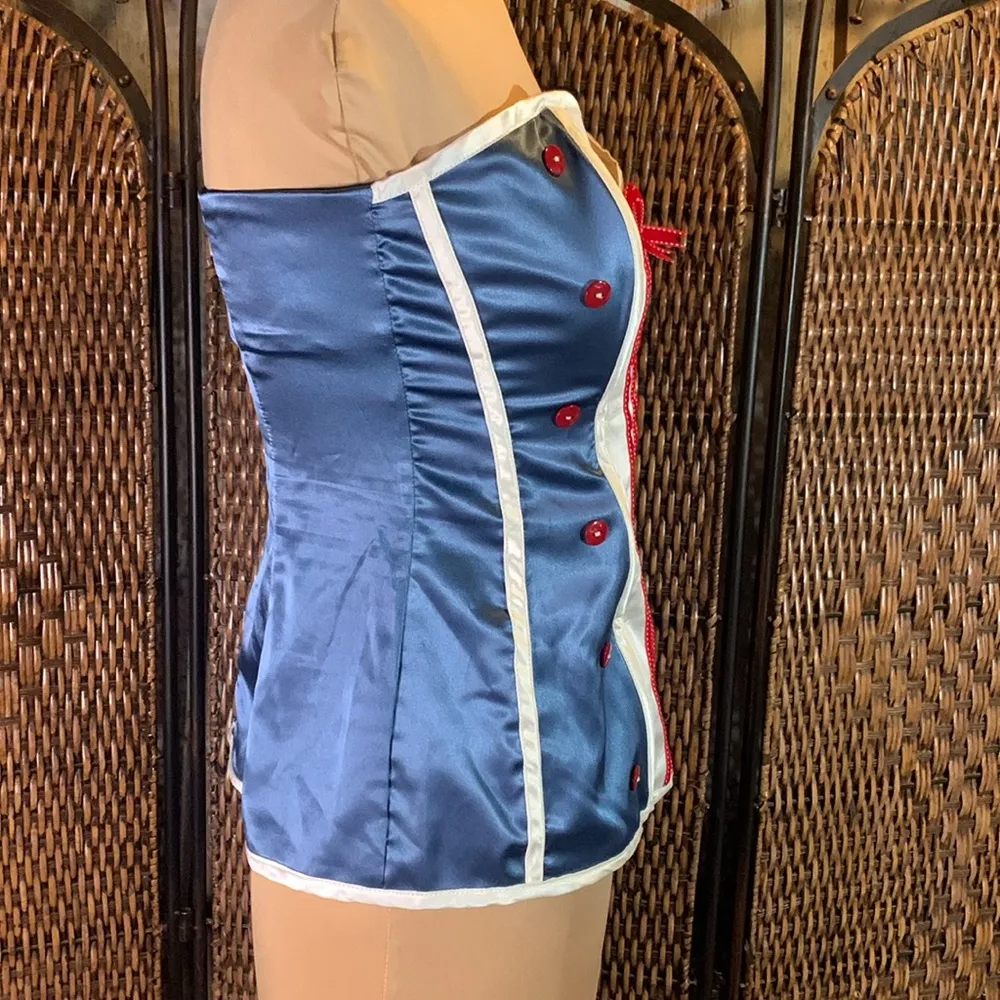 Kitten D’Amour Silk Blend Corset Style Top Size 14 Red - Image 4