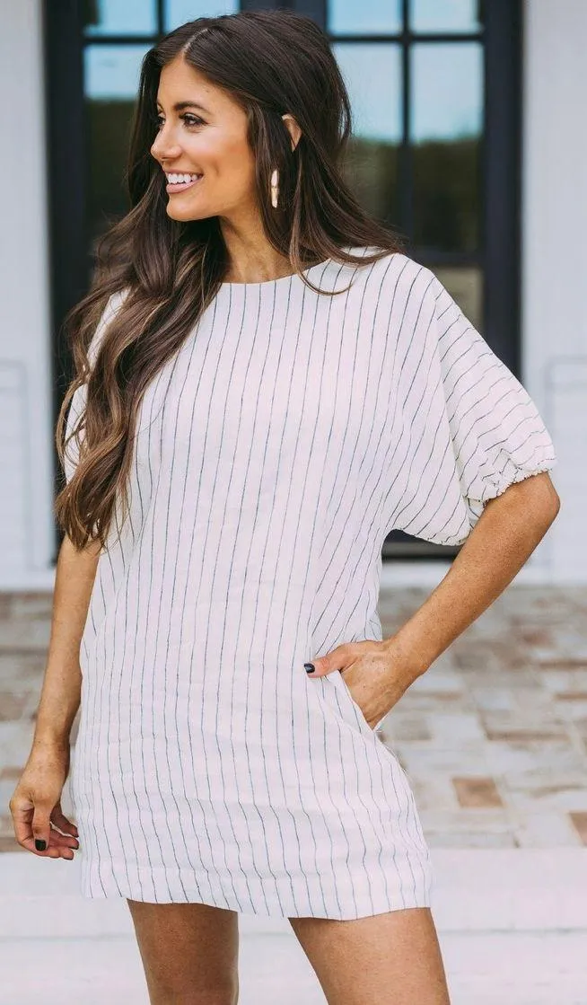 These Three Boutique Striped Linen Pocket Dress - Image 2