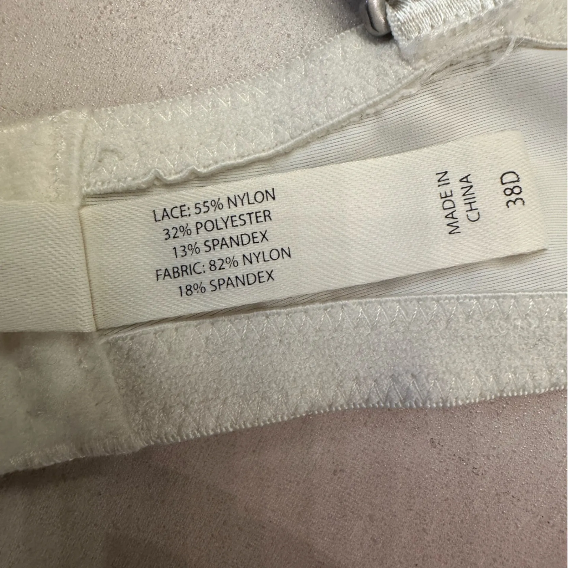 Soma Intimates Lace Cami Bra Size 38D White Underwire - Image 7