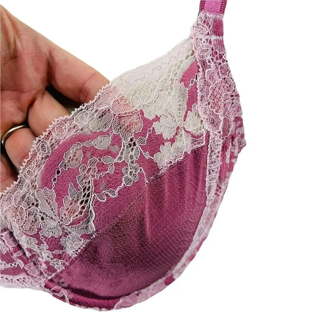 Wacoal Lace Affair Full Figure Underwire Bra 855256 Heather Rose 34DD Feminine - Image 3