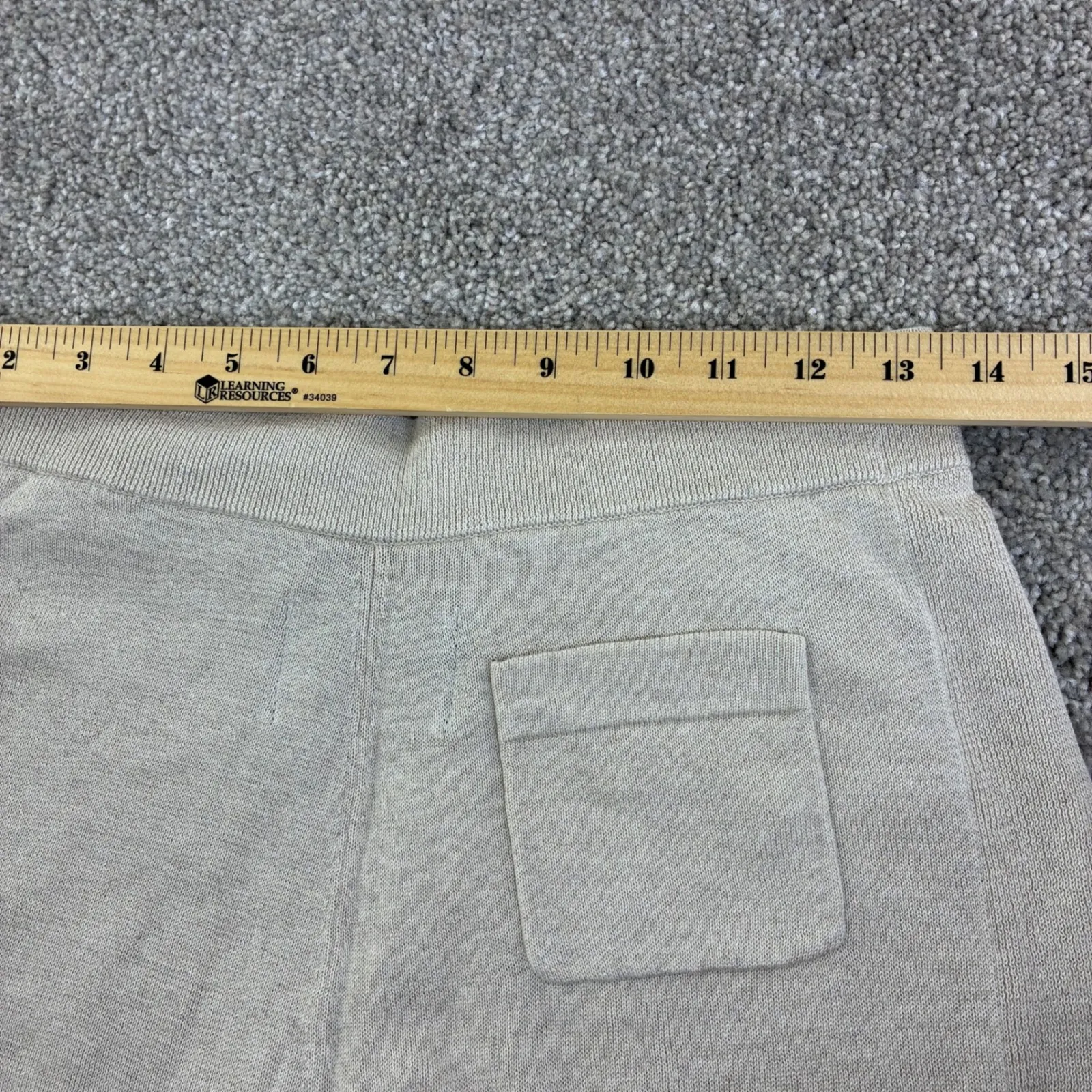 Meticulous Knitwear Womens M Tan Linen Blend Knit Lounge Shorts Pockets Comfort Size M - Image 4