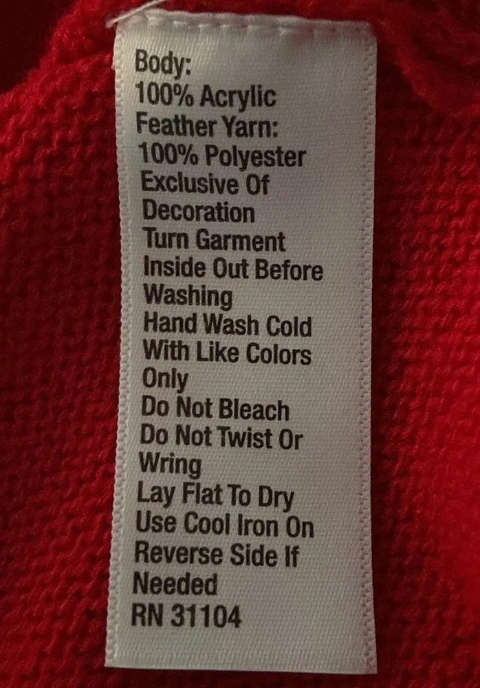 1775 Women’s Santa Baby Mrs Claus Ugly Sweater Knit Dress Size Medium Vintage - Image 6