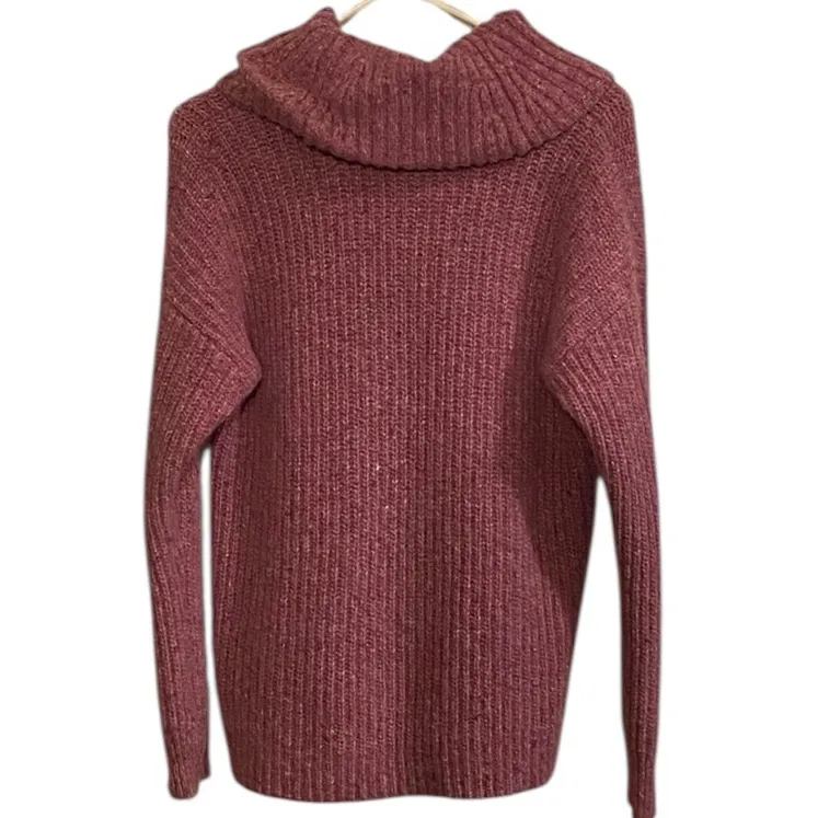 Lauren Ralph lauren wool alpaca Knit Sweater Pink purple cowle Neck relaxed fit - Image 6