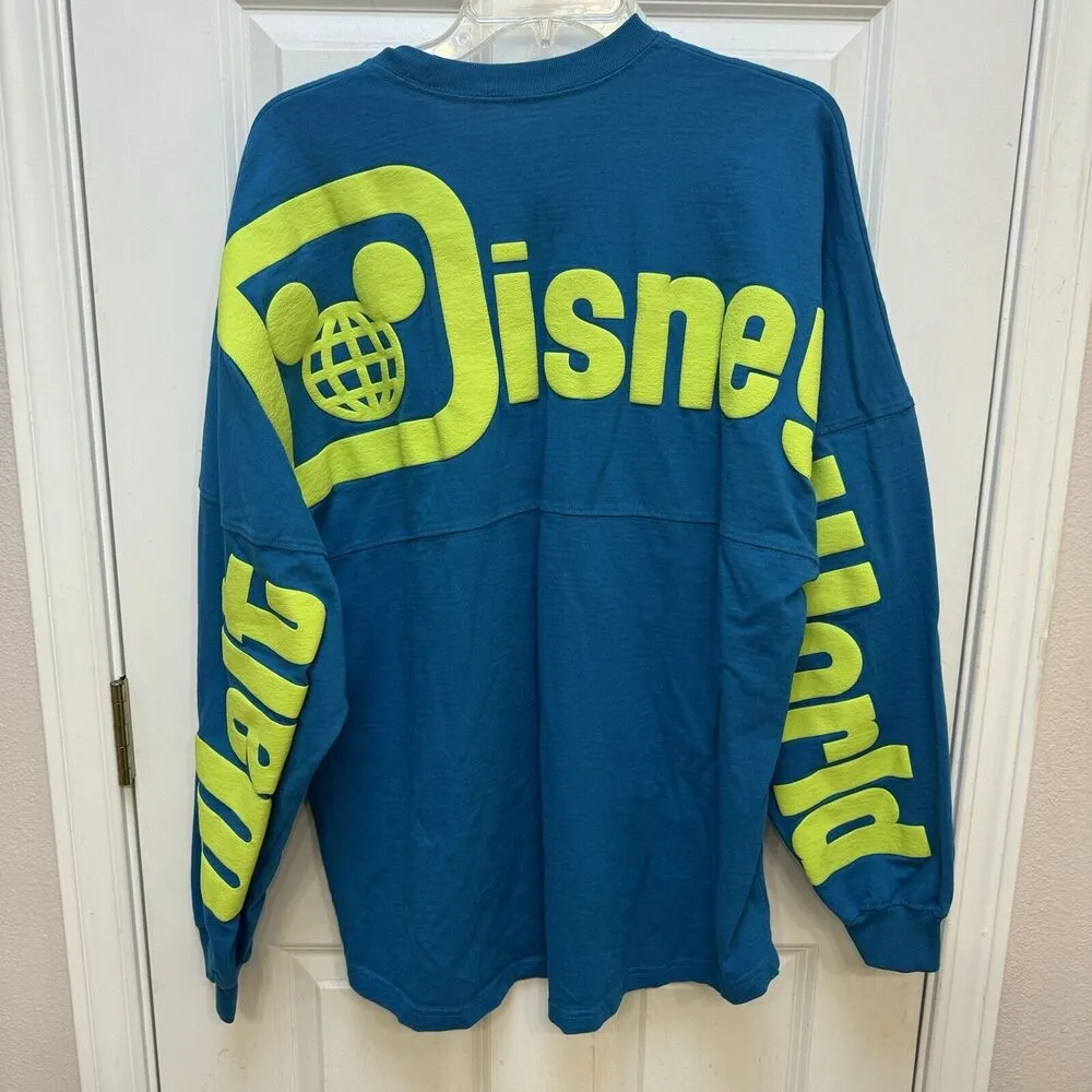 SPIRIT JERSEY Walt Disney World Long Sleeve Shirt Blue Green XL Oversized Mickey - Image 2