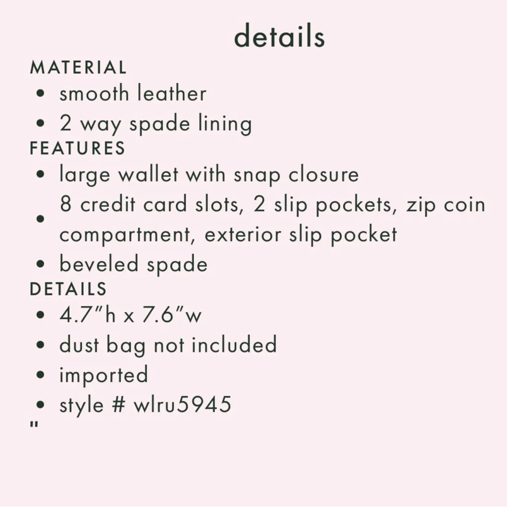 Kate Spade Nadine Woven Spade Bauhinia Leather Fold Medium Wallet Clutch - Image 8