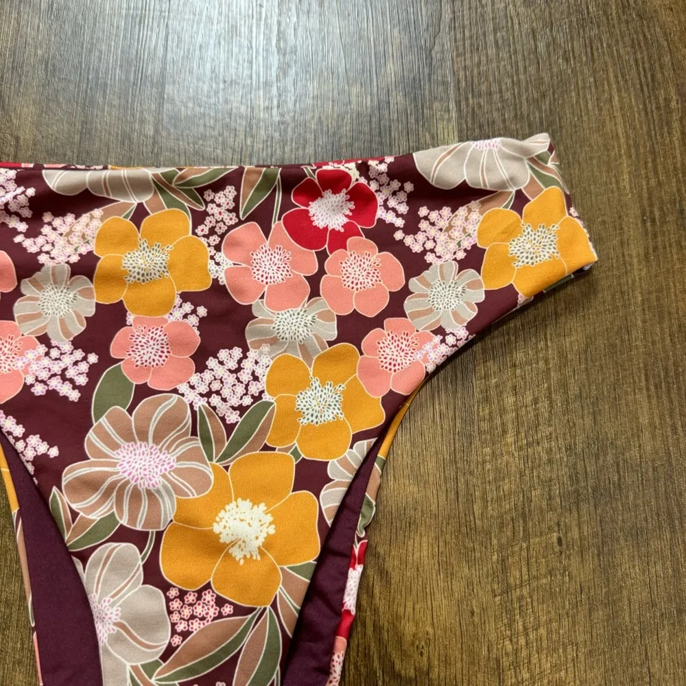 NWT ZARA Floral Print Bikini Bottoms Sz Large Cheeky High Rise - Image 5