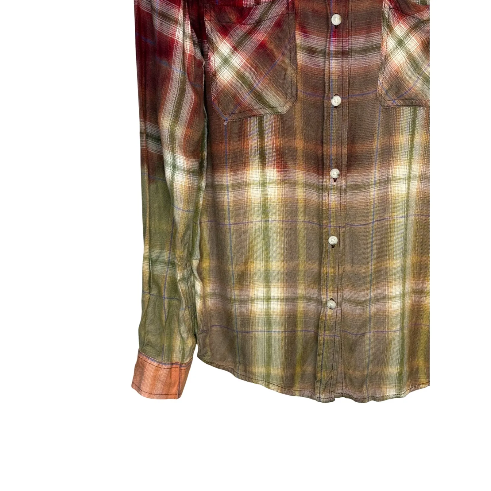 Christmas Funny Bleach Plaid "All The Jingle Ladies" Graphic Flannel Size Medium Red - Image 6