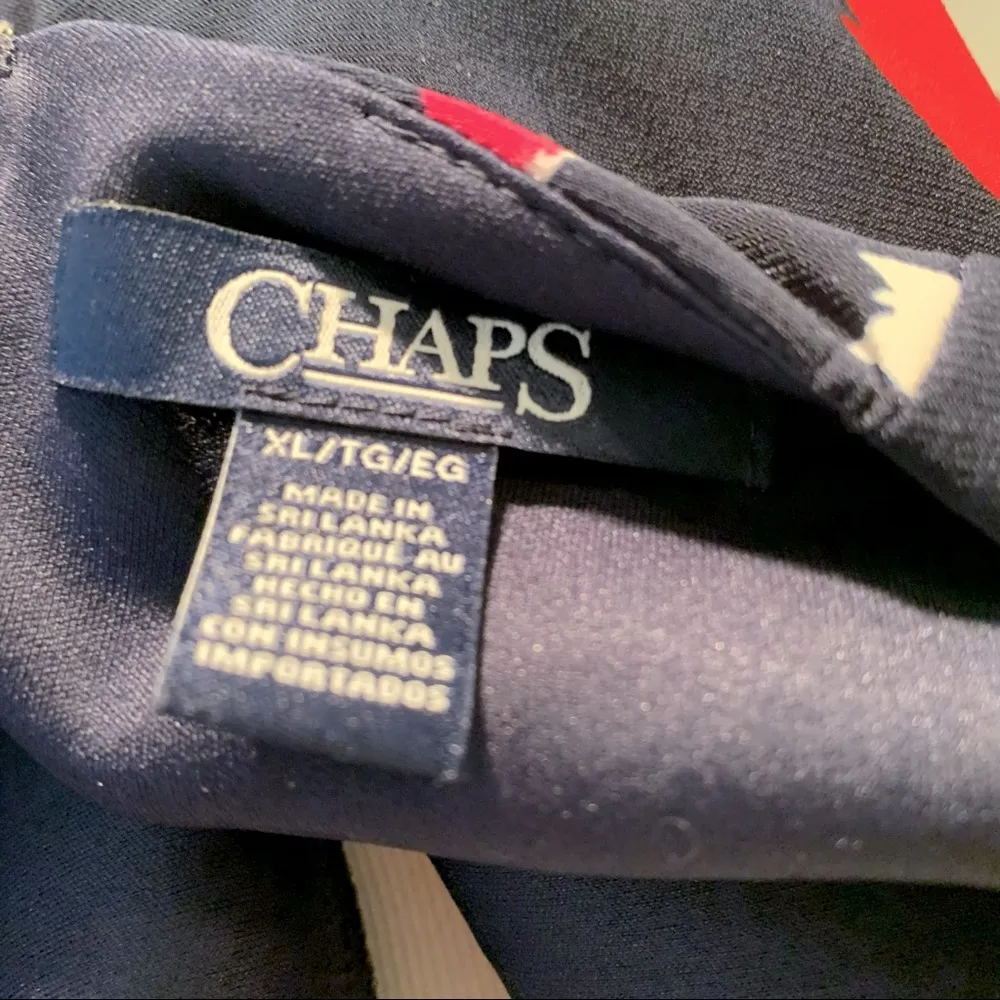 Chaps Navy Floral Dress XL EUC - Image 9