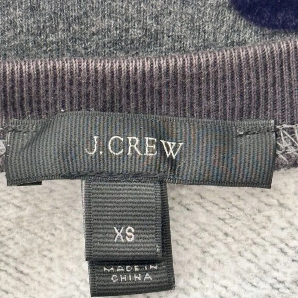 J Crew XS textured Velvet Polka‎ Dot Raglan Sweatshirt Crew Neck Preppy - Image 3