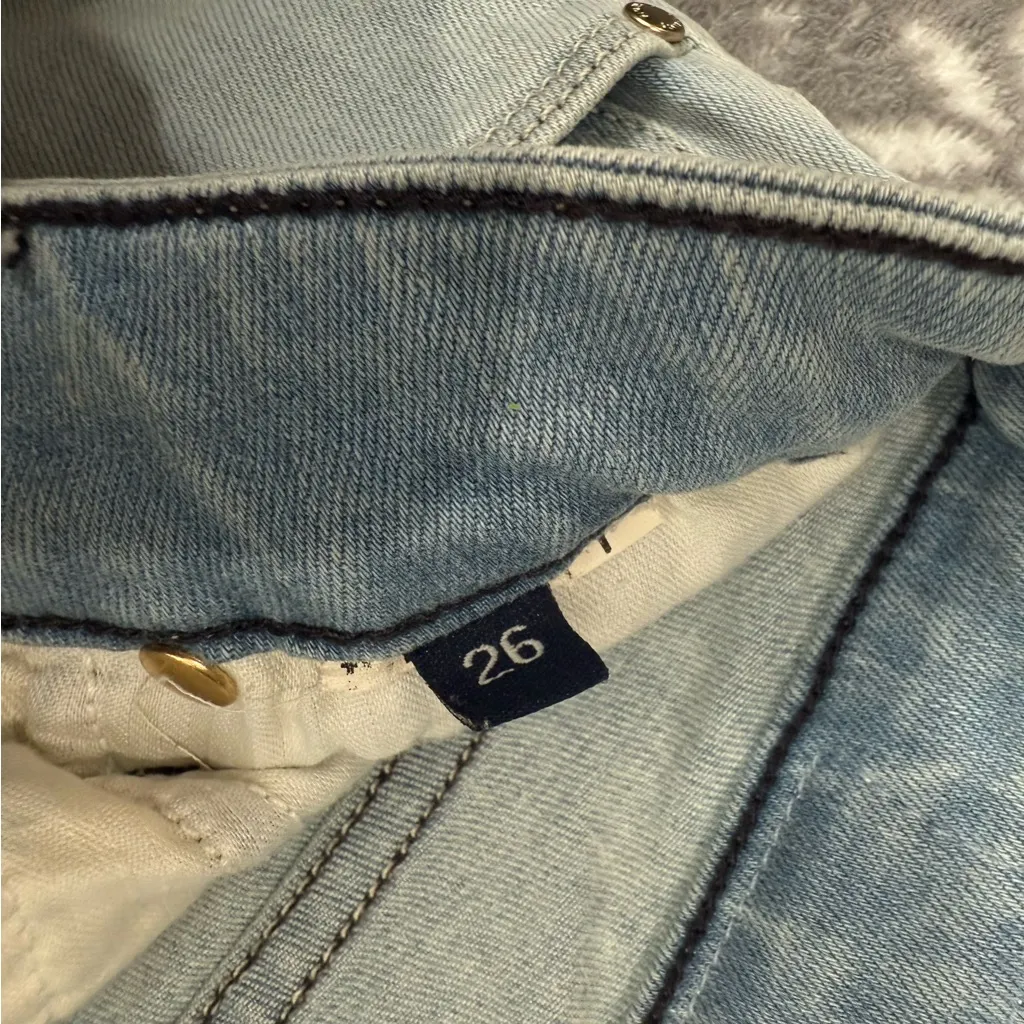 NWT Fidelity Coco Wide Leg Jeans Raw Hem‎ In Clearwater Blue Wash Size 26 - Image 6