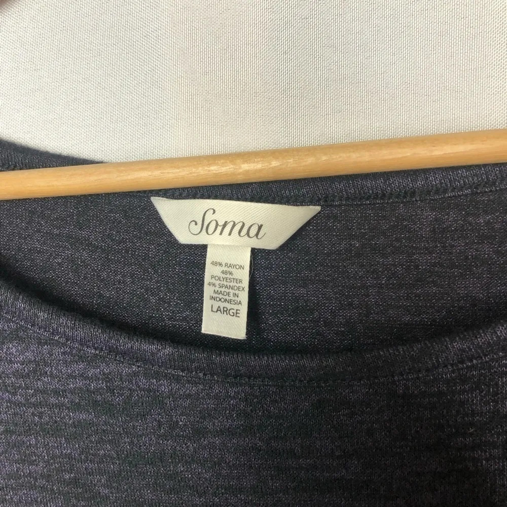 Soma Short Sleeve Pocket Front Slub Knit Slouchy T-Shirt L - Image 6