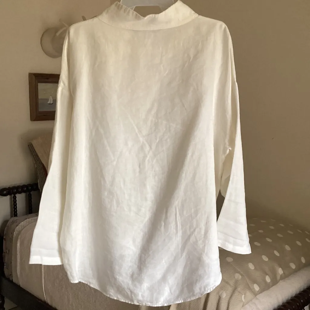 Zara linen white top - Image 5