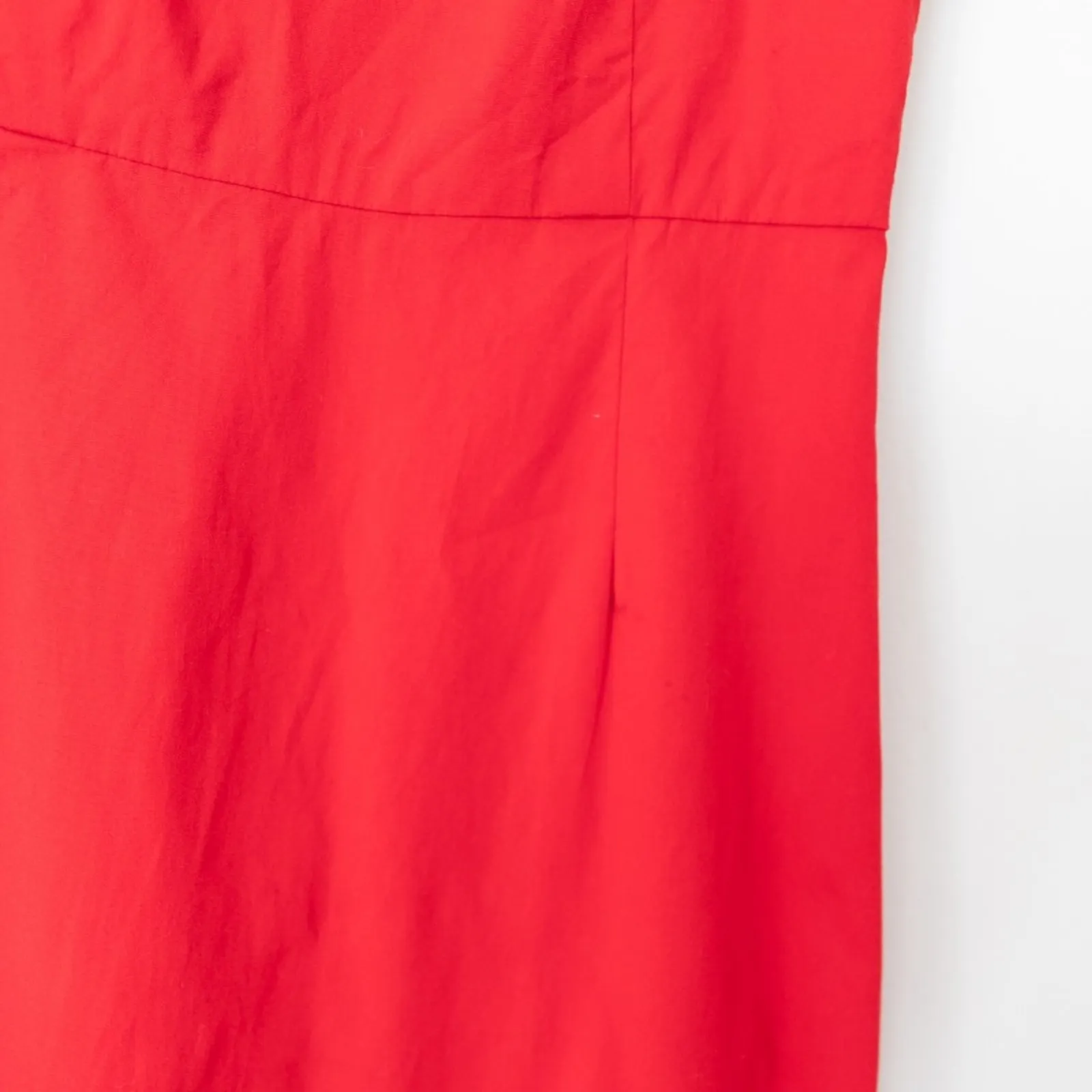 STAUD Valentina Square Neck Red Cotton Flutter Sleeve Midi Dress Size XS - Image 4