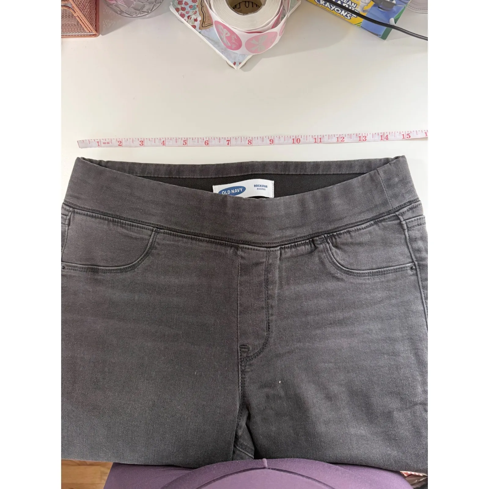 Old Navy Rockstar Black Washed Jeggings Women's Size 10 | Normcore | Casual Chic - Image 7