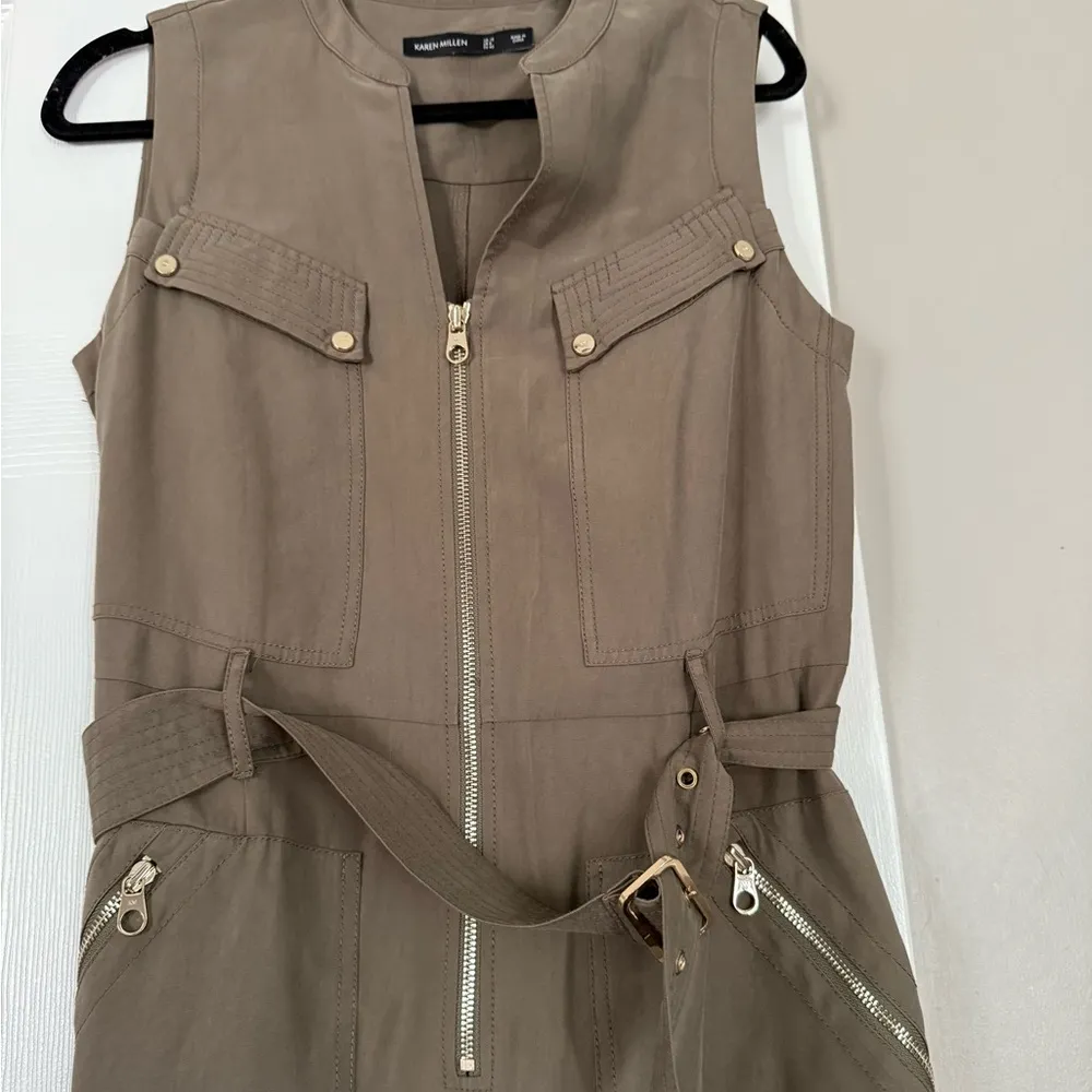 Karen Millen Khaki Olive Utility Midi Dress Belted - Image 12