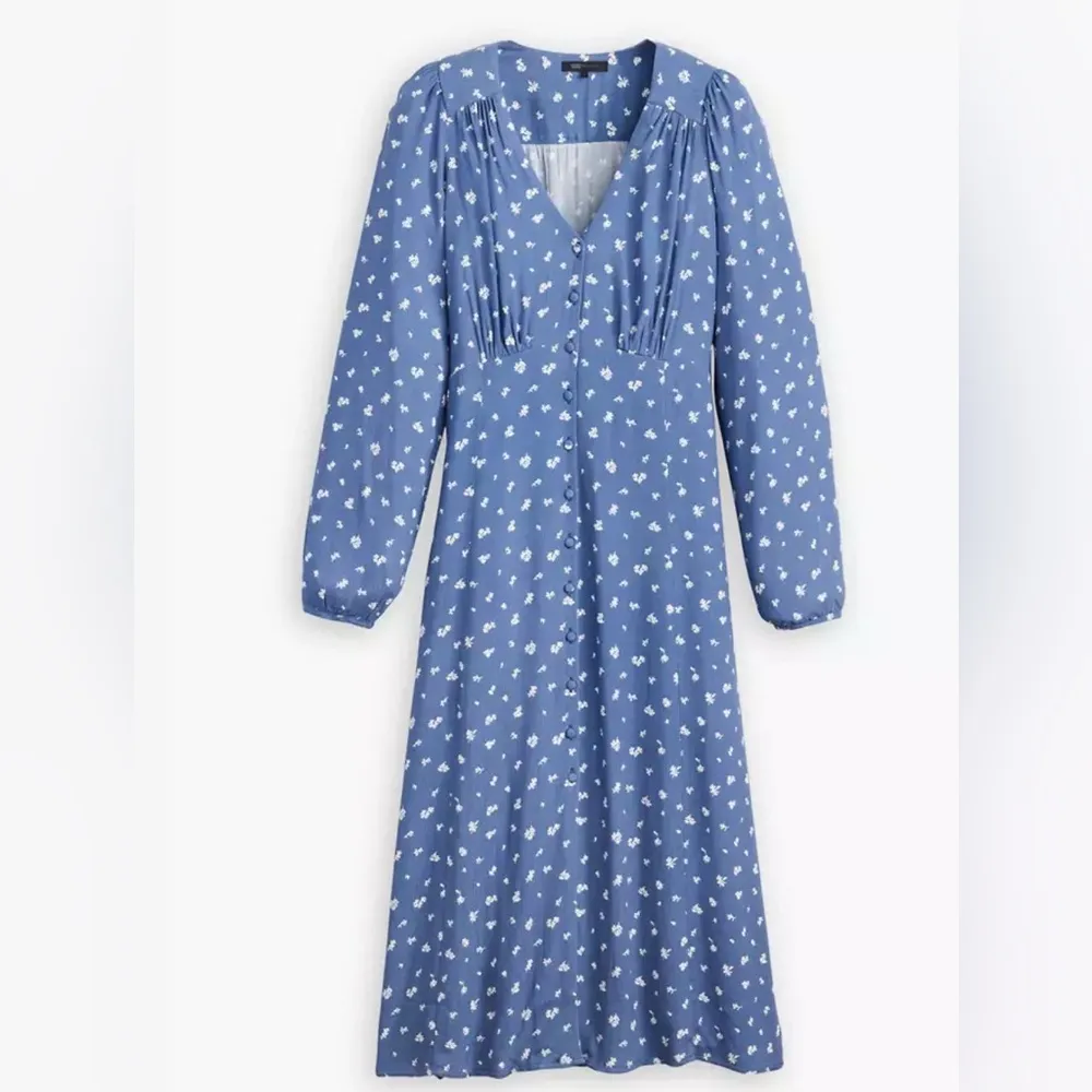 Levi's Sarina Long-sleeve Midi Dress in blue. Size small bohemian dress - Image 4