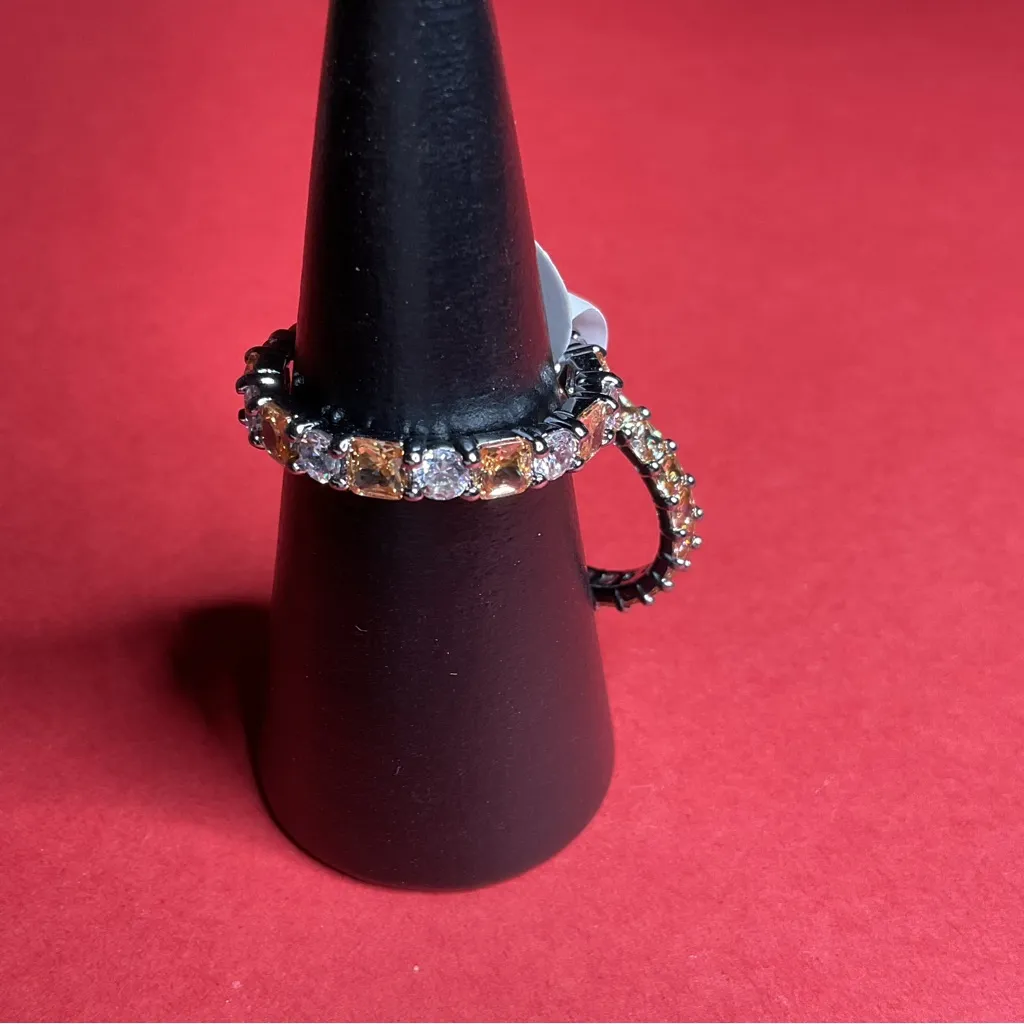 Bomb Party RBP8424 “Paint The Town” Lab Created Topaz on Hematite Sz 10 Ring NWT Silver - Image 4