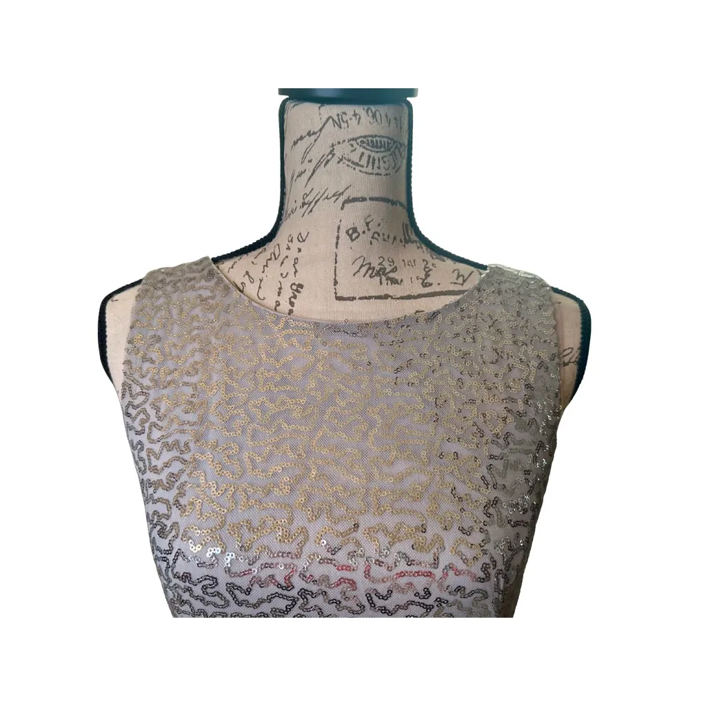 B. Darlin Size Medium A-line semi-formal dress w. Sequin Bodice Blue Skirt - Image 3