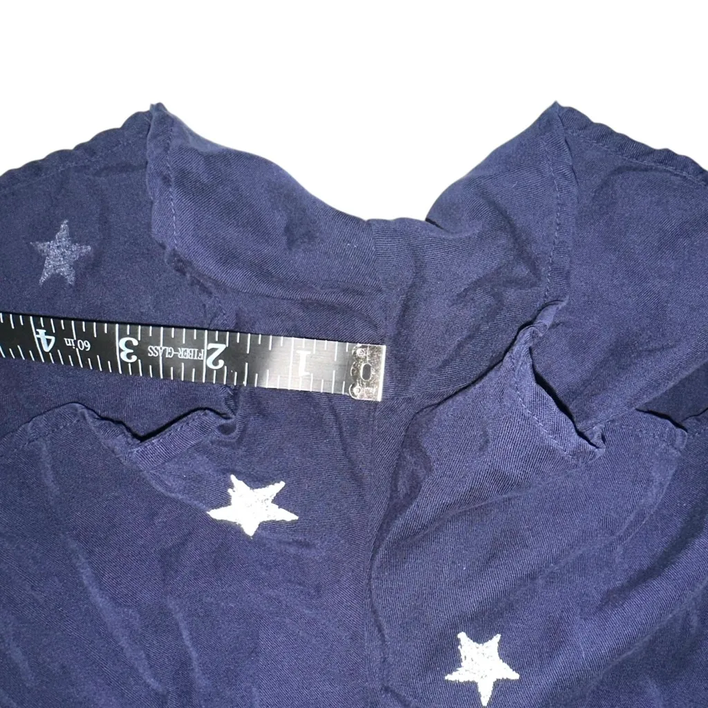 Cloth & Stone Star Print Long Sleeve Navy Romper SMALL - Image 9