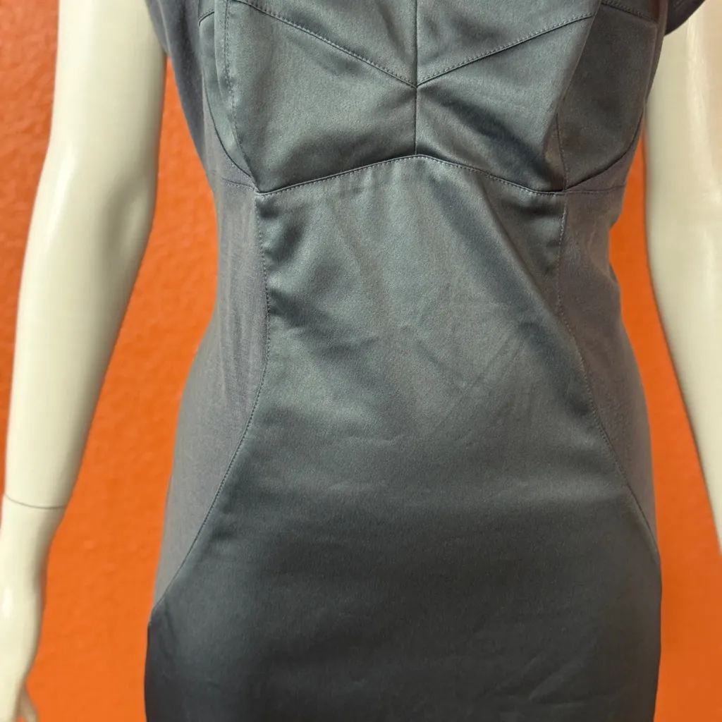 Pinup Couture Charcoal Satin Dress Size XXL Gray - Image 8