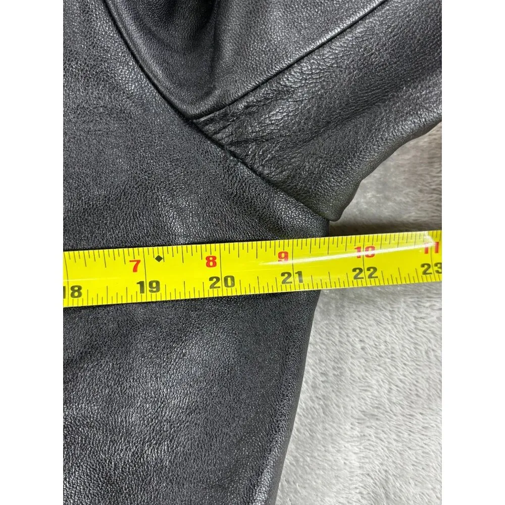 Modern Essentials Leather Jacket Coat Black M Mid Length Size M - Image 8