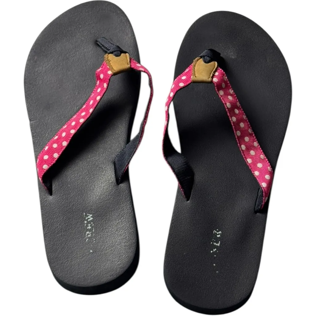 J.Crew Pink Polka Dot Flip Flops Sz 7 - Image 5