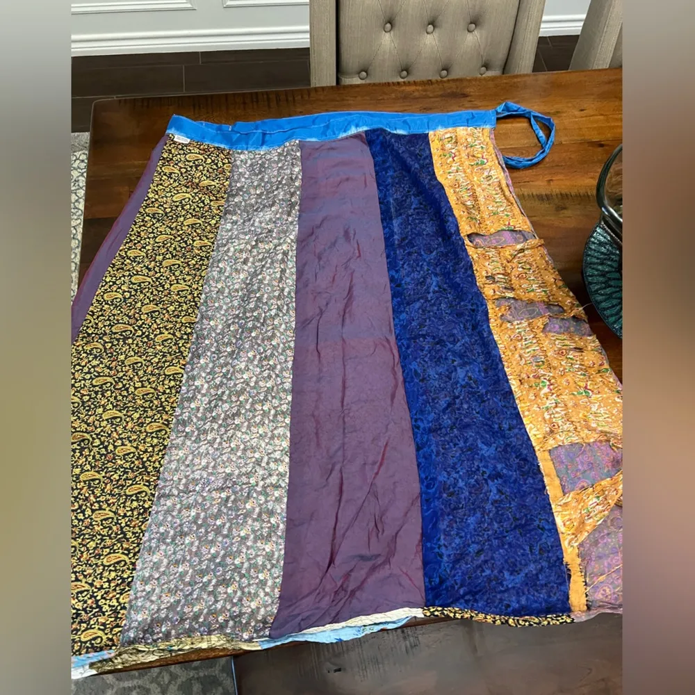 Boho Patchwork Reversible Wrap Skirt – 100% Rayon – Made in India Size undefined - Image 10