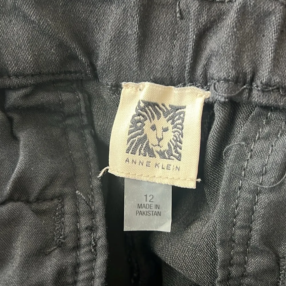 NEW Anne Klein High Rise Pull On Flared Pants, Onyx Wash, US 12 New w/Tag $89 - Image 10